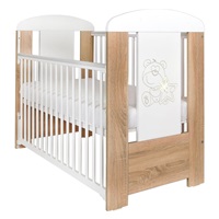 Dětská postýlka New Baby Medvídek s hvězdičkou se stahovací bočnicí dub