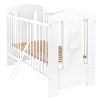 New Baby Rabbit crib with removable sidewall white