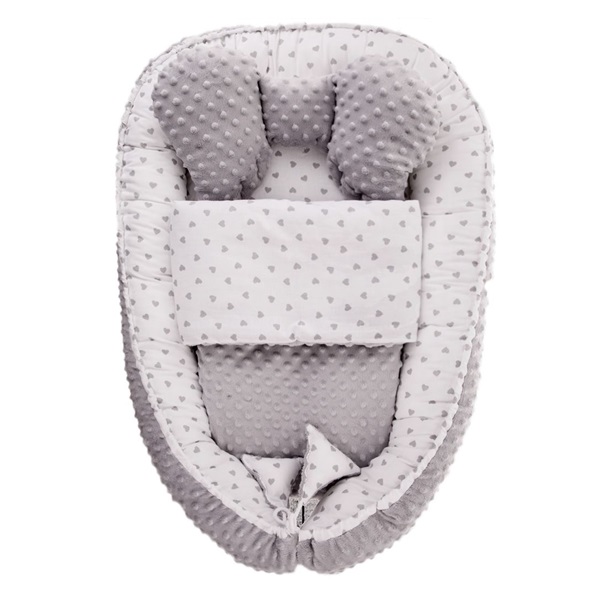Minky Sweet Baby Belisima grey baby nest with blanket