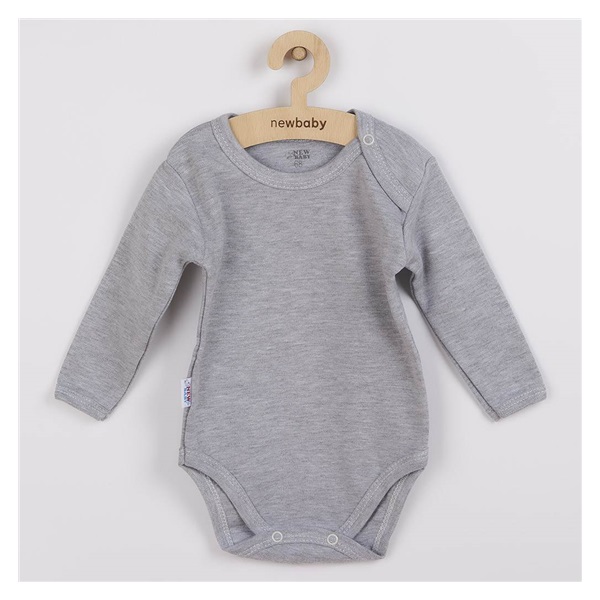 New Baby Baby Pastel Gray Highlighter Baby Bodysuit with Long Sleeves, size 68 (4-6m)