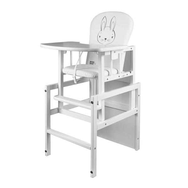 New Baby Rabbit white pine highchair