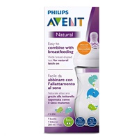 Kojenecká láhev Avent Natural 260 ml bílá velryba