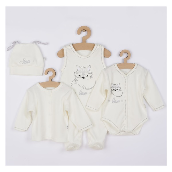 4-piece baby set Koala Fox Love cream, size 62 (3-6m)