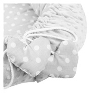 Luxury nest with pillow and blanket New Baby from Minky Heart grey