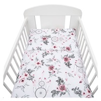 3-piece bedding New Baby 90/120 cm white flowers and feathers