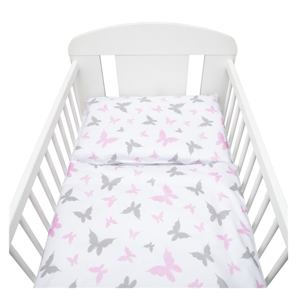 2-dílné ložní povlečení New Baby 100/135 cm bílé motýli