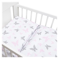 2-dílné ložní povlečení New Baby 100/135 cm bílé motýli
