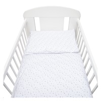 2-piece bedding New Baby 100/135 cm white grey stars