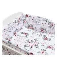 3-piece bedding New Baby 100/135 cm white flowers and feathers