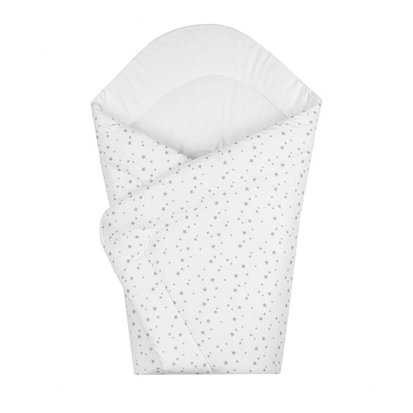 Baby wrap New Baby white grey stars