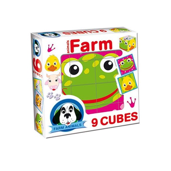 Foldable picture cubes Farm animals
