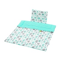 Reversible Velvet Stroller Set New Baby Elephants Mint