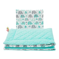 Reversible Velvet Stroller Set New Baby Elephants Mint