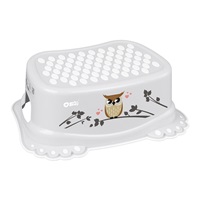 Children's non-slip bathroom step stool Wise Owl grey