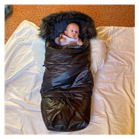 New Baby 3in1 baby sling with fur coat dark blue