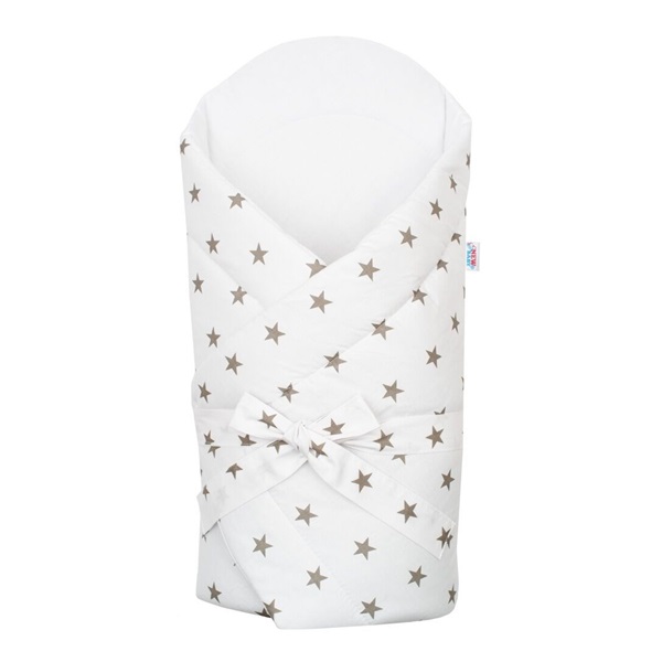 Wrap with coconut reinforcement and bow New Baby white grey stars