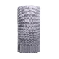 Bamboo knitted blanket NEW BABY 100x80 cm grey