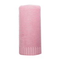 Bamboo knitted blanket NEW BABY 100x80 cm pink