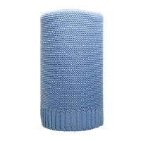 Bamboo knitted blanket NEW BABY 100x80 cm blue