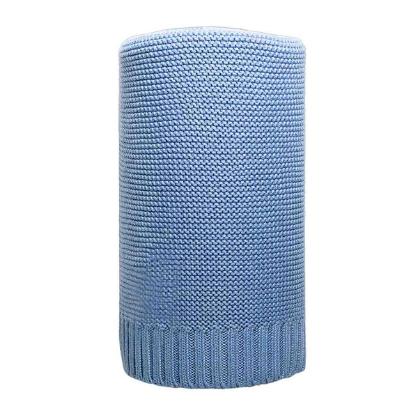 Bamboo knitted blanket NEW BABY 100x80 cm blue