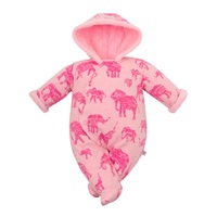 Baby Service Elephants Winter Infant Jumpsuit with Hood Pink, size 68 (4-6m)