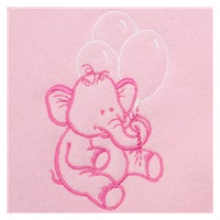 Baby terry towel with embroidery and hood New Baby 80x80 pink elephant