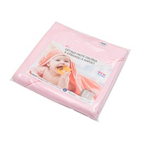Baby terry towel with embroidery and hood New Baby 80x80 pink elephant