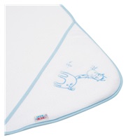 Baby terry towel with embroidery and hood New Baby 100x100 white giraffe