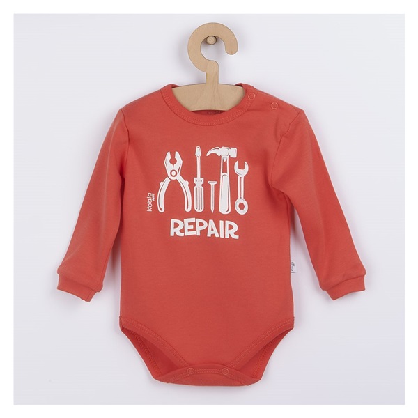 Baby body with long sleeves Koala Repair dark peach, size 74 (6-9m)