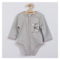 New Baby Mouse baby body grey, size 68 (4-6m)
