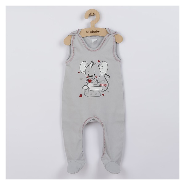 New Baby Mouse baby onesies grey, size 74 (6-9m)
