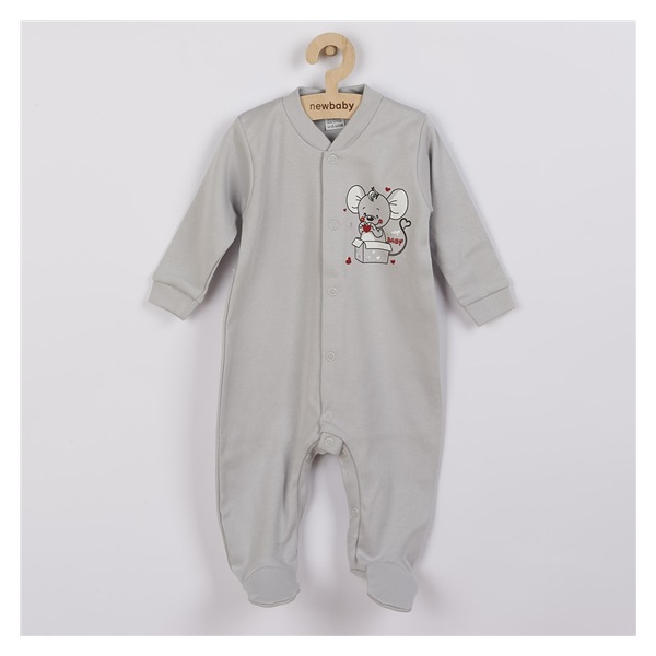Baby Jumpsuit New Baby Mouse grey, size 74 (6-9m)
