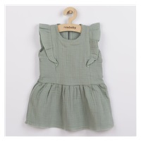 Baby Muslin Dress New Baby Summer Nature Collection mint, size 62 (3-6m)