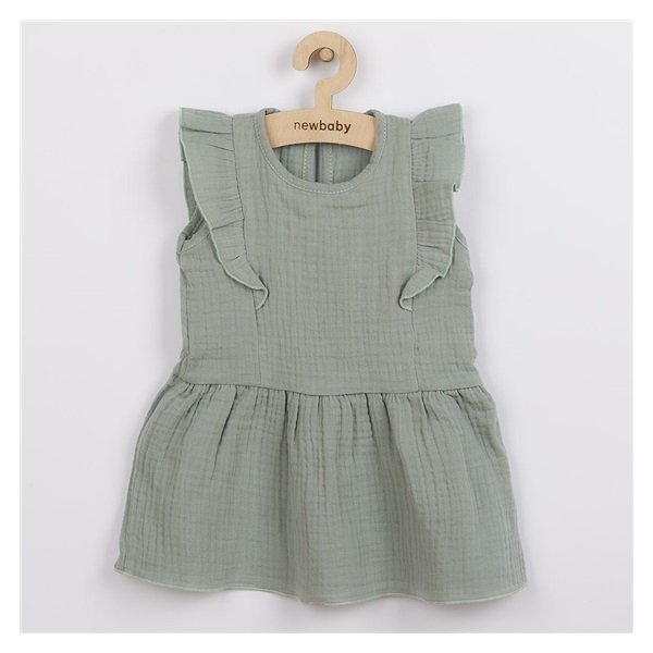 Baby Muslin Dress New Baby Summer Nature Collection mint, size 68 (4-6m)