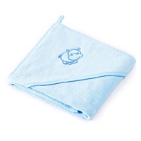 Baby towel Sensillo Hippo 80x80 cm light blue