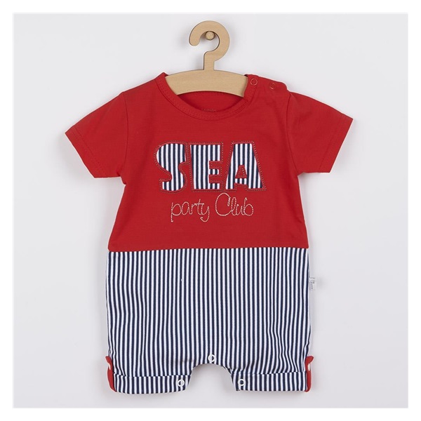 Baby summer jumpsuit Koala Sea Party red, size 62 (3-6m)