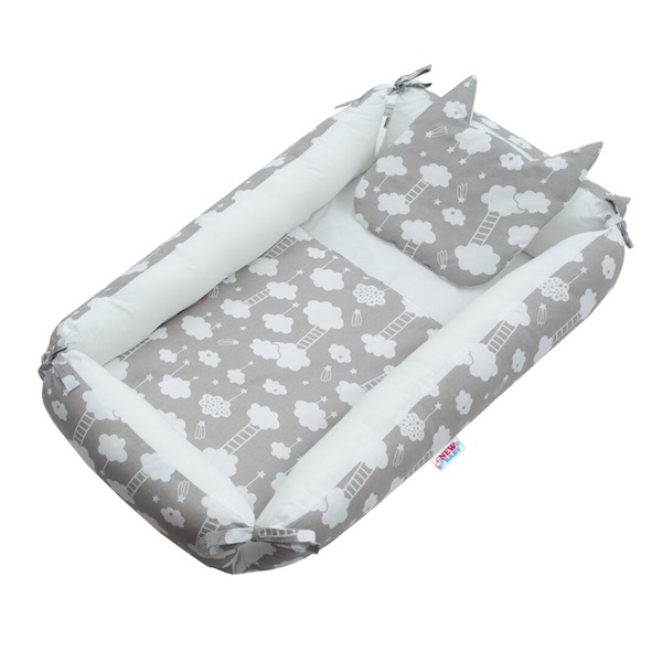 Multifunctional nest with pillow and blanket New Baby Cloud grey
