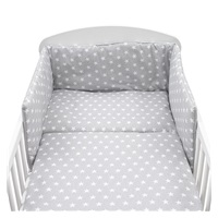 3-dílné ložní povlečení New Baby 90/120 cm šedé Hvězdičky bílé