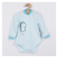 Koala Forest Friend Blue Organic Cotton Full Zip Baby Bodysuit, size 62 (3-6m)