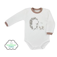 Baby long sleeve organic cotton body Koala Forest Friend beige, size 74 (6-9m)