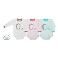Baby long sleeve organic cotton body Koala Forest Friend beige, size 74 (6-9m)