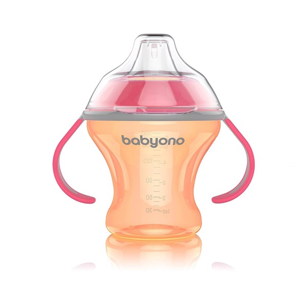 Baby Ono 180 ml non-leaking cup with soft mouthpiece orange
