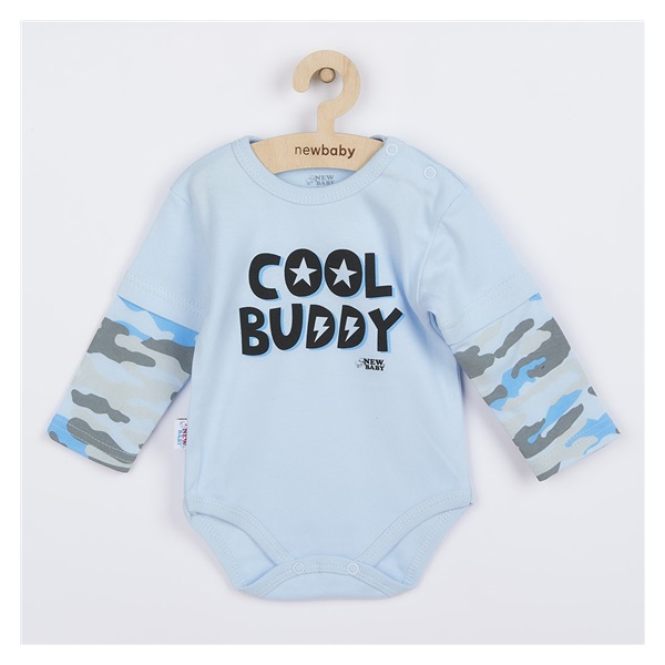 New Baby With Love Long Sleeve Baby Bodysuit Blue, size 68 (4-6m)