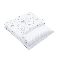 Baby blanket with filling New Baby Waffle white stars 80x102 cm