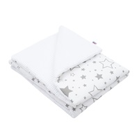 Baby blanket with filling New Baby Waffle white stars 80x102 cm