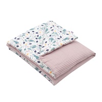 Baby blanket with filling New Baby Waffle pink rabbits 80x102 cm