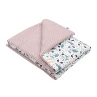 Baby blanket with filling New Baby Waffle pink rabbits 80x102 cm