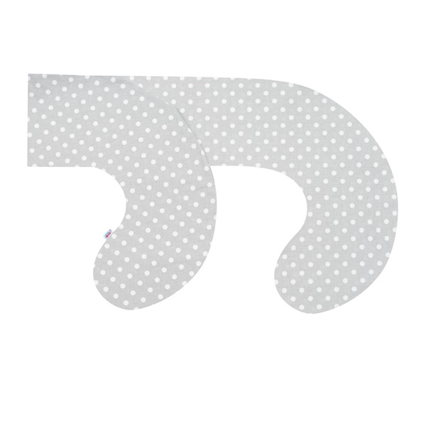 C-shaped nursing pillow cover New Baby XL grey with polka dots