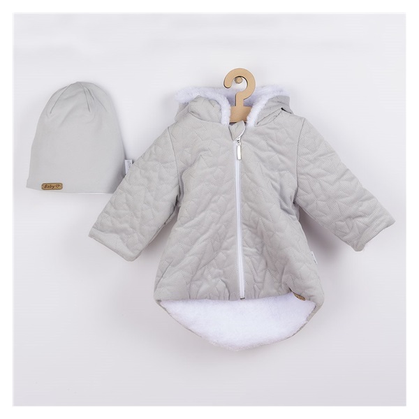 Winter baby coat with cap Nicol Kids Winter grey, size 56 (0-3m)