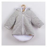 Winter baby coat with cap Nicol Kids Winter grey, size 56 (0-3m)